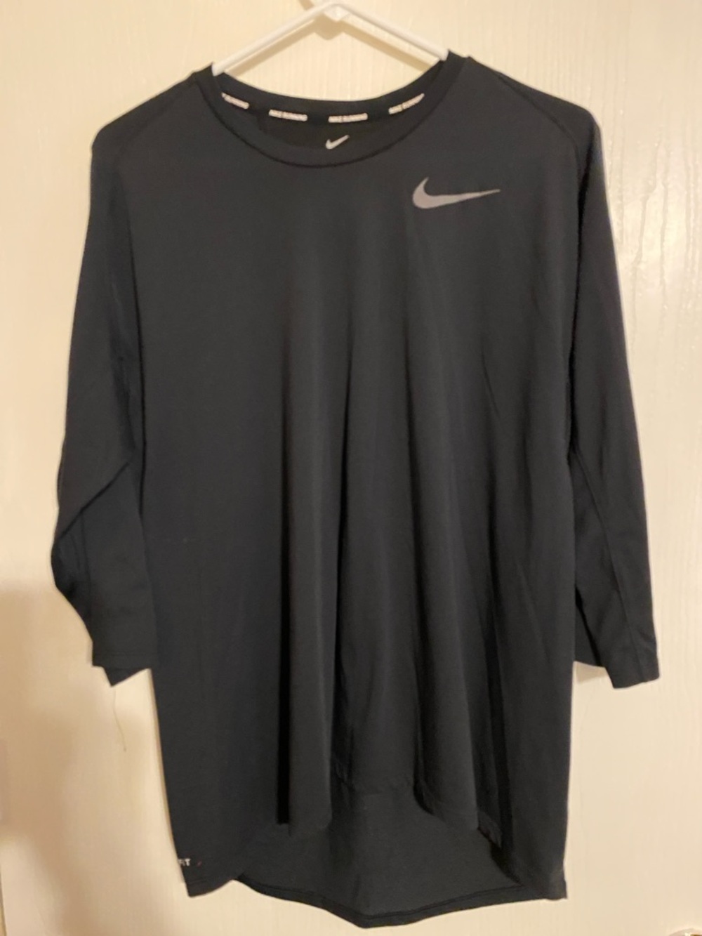 Nike Black Long Sleeve Training Shirt with Silver Swoosh